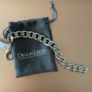 Devon Leigh silver chain unisex bracelet